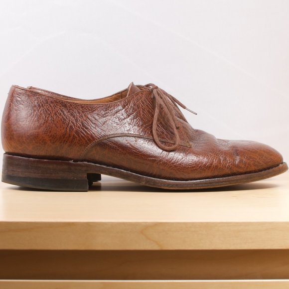 [SOLD] VTG Dack's Shoe Men's 10F Kudu Brown Derby 🇨🇦 Round Toe EUC - Picture 3 of 8